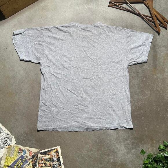 Vintage Y2K "Wanted Walleye" Fishing Funny Text Tee Mens XL Grey Joke Fish Shirt - Picture 3 of 4